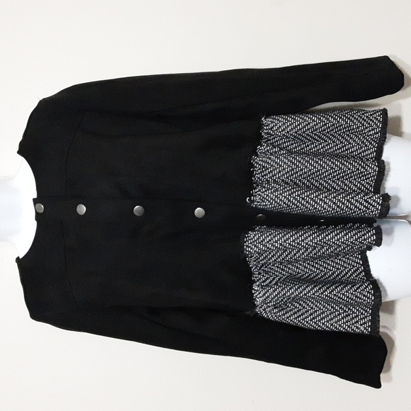 Solitaire Ravi khosla blazer jacket women M ruffle hem faux suede lagenlook boho - Picture 1 of 8